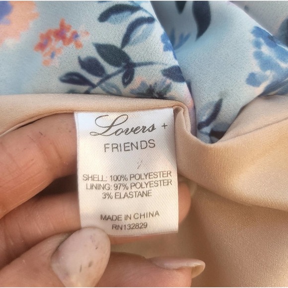 LOVERS + FRIENDS x REVOLVE AHAMANI ASYMMETRICAL GOWN IN BLUE MEADOW FLORAL XSMAL - Picture 16 of 16